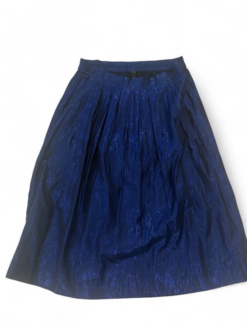 NWT J Crew Women's Shimmer Navy Blue Pleated Skirt 8